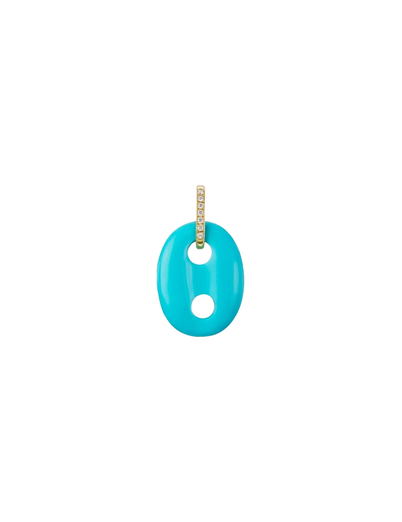 Jenna Blake Turquoise Stone Mariner Link Charm with Diamond Bail - Vermillion