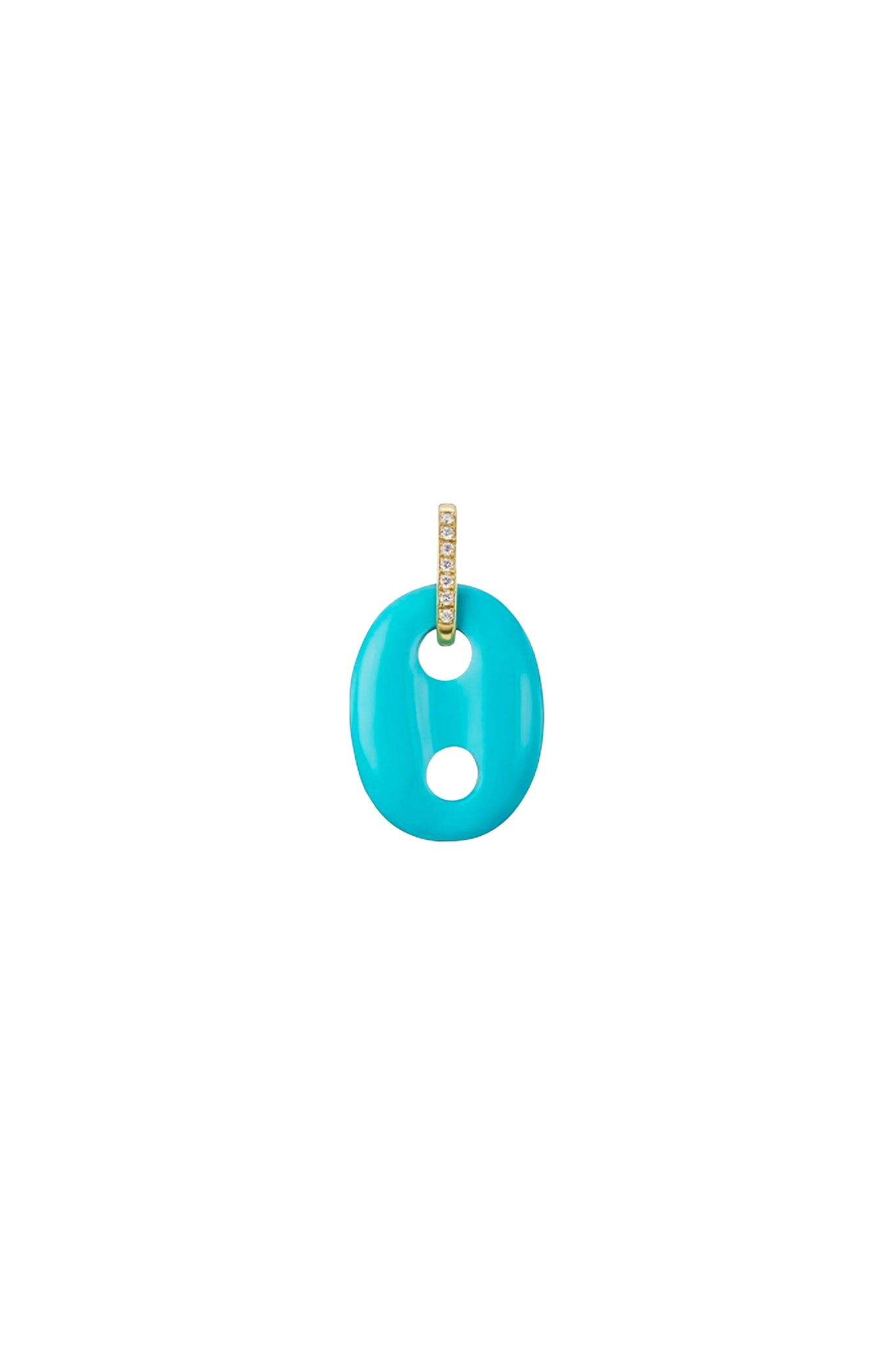 Jenna Blake Turquoise Stone Mariner Link Charm with Diamond Bail - Vermillion