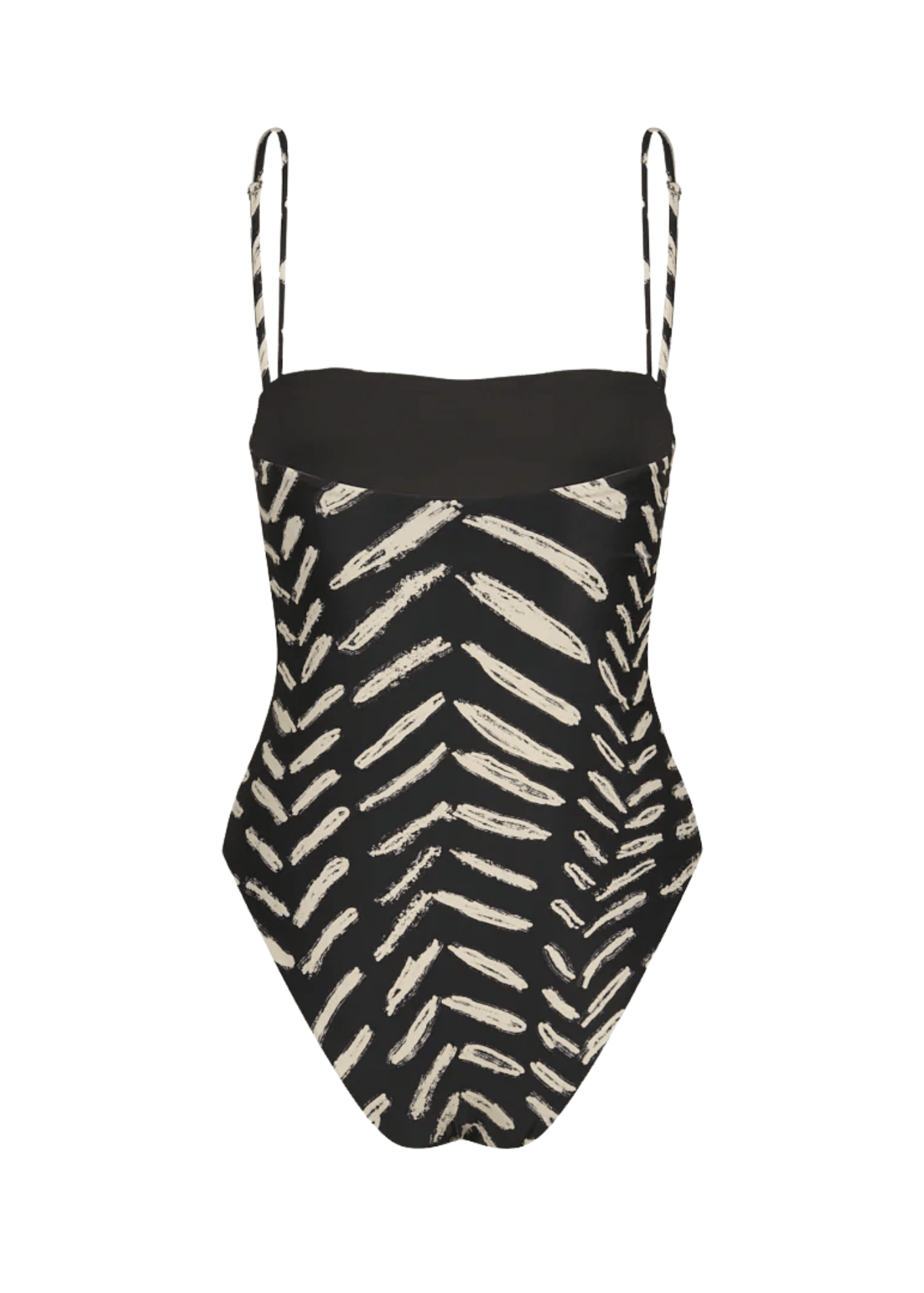 Johanna Ortiz Black/ecru Whispering Tides Onepiece - Vermillion