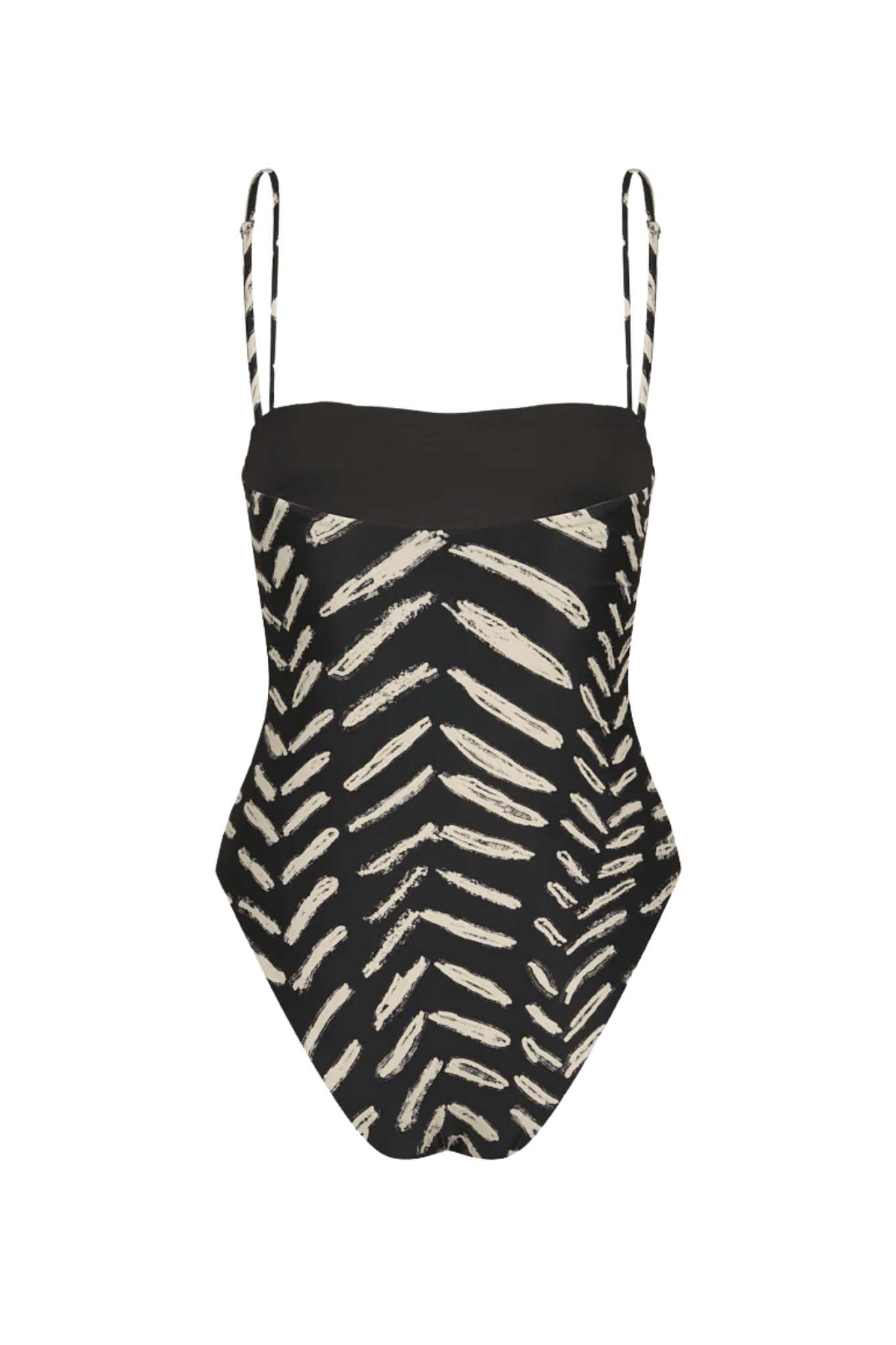Johanna Ortiz Black/ecru Whispering Tides Onepiece - Vermillion