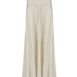 Johanna Ortiz Ecru Light and Sound Ankle Skirt - Vermillion