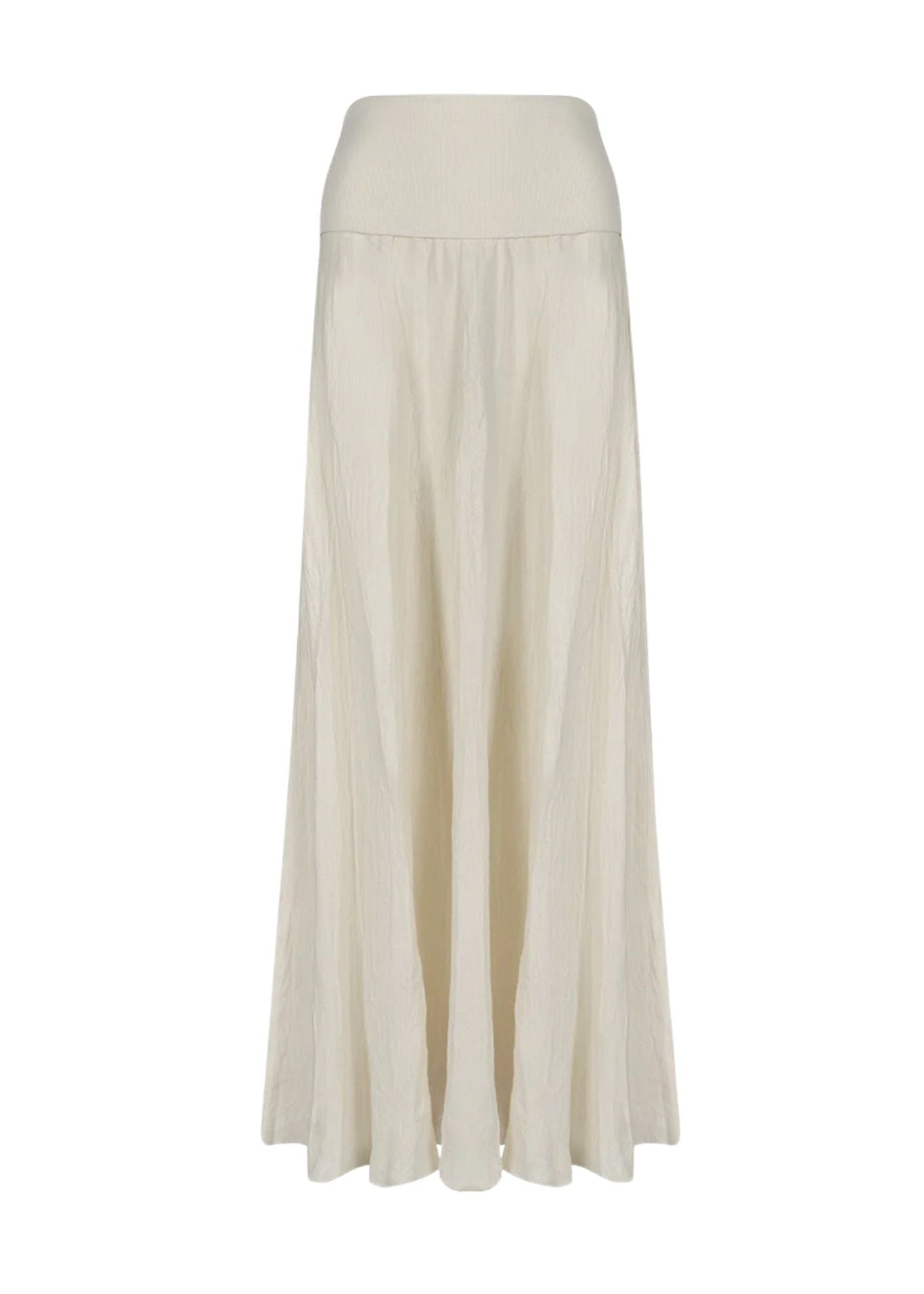 Johanna Ortiz Ecru Light and Sound Ankle Skirt - Vermillion