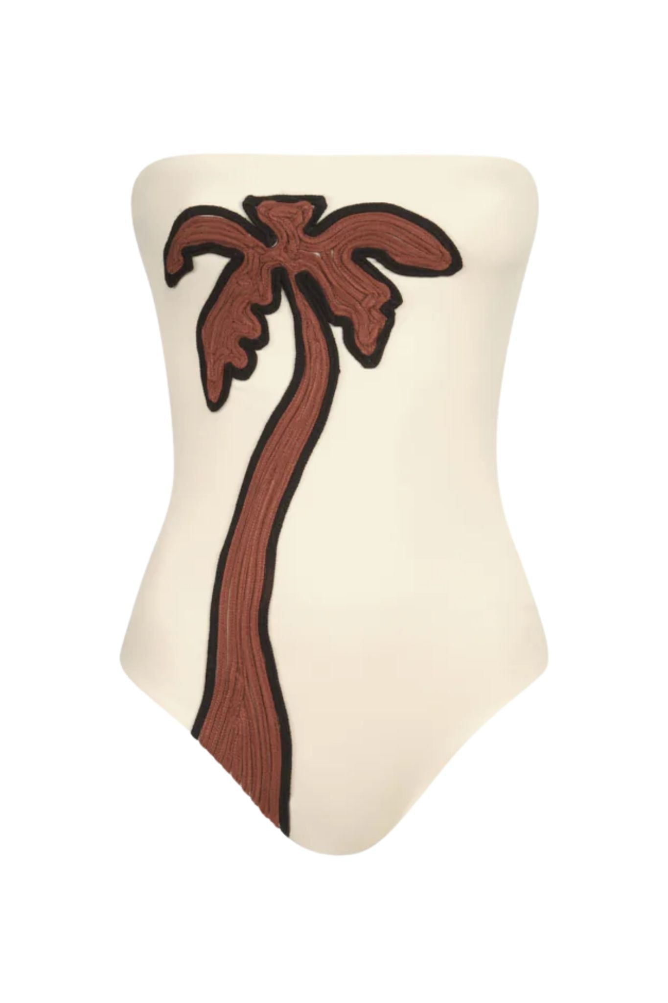 Johanna Ortiz Ecru Palm Texture Onepiece - Vermillion