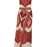 Johanna Ortiz Ecru/wine Anciente Peru Ankle Dress - Vermillion
