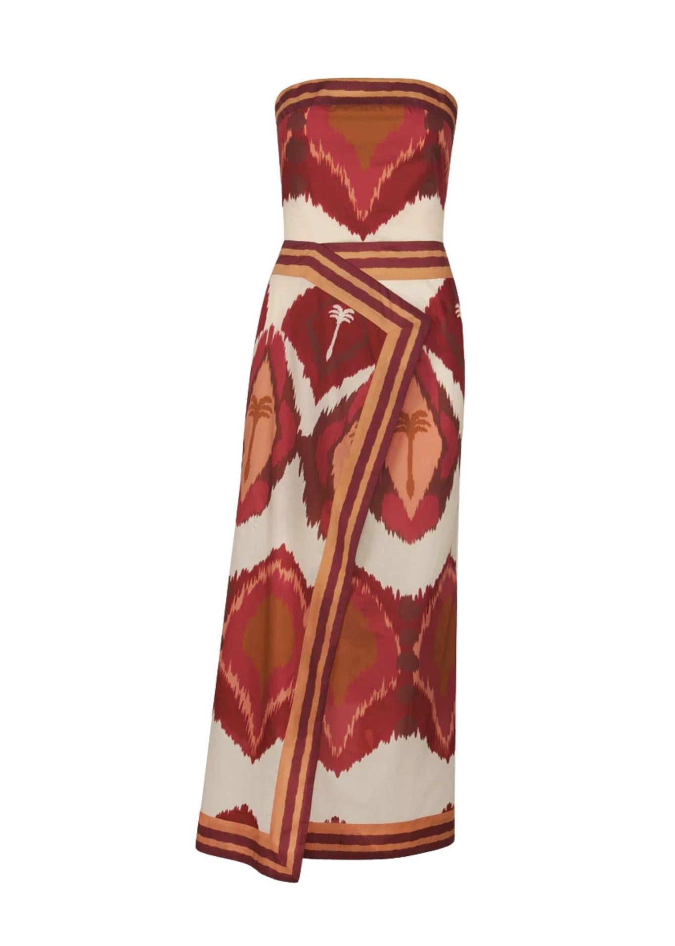Johanna Ortiz Ecru/wine Anciente Peru Ankle Dress Vermillion Johanna Ortiz Ecru/wine Anciente Peru Ankle Dress Vermillion
