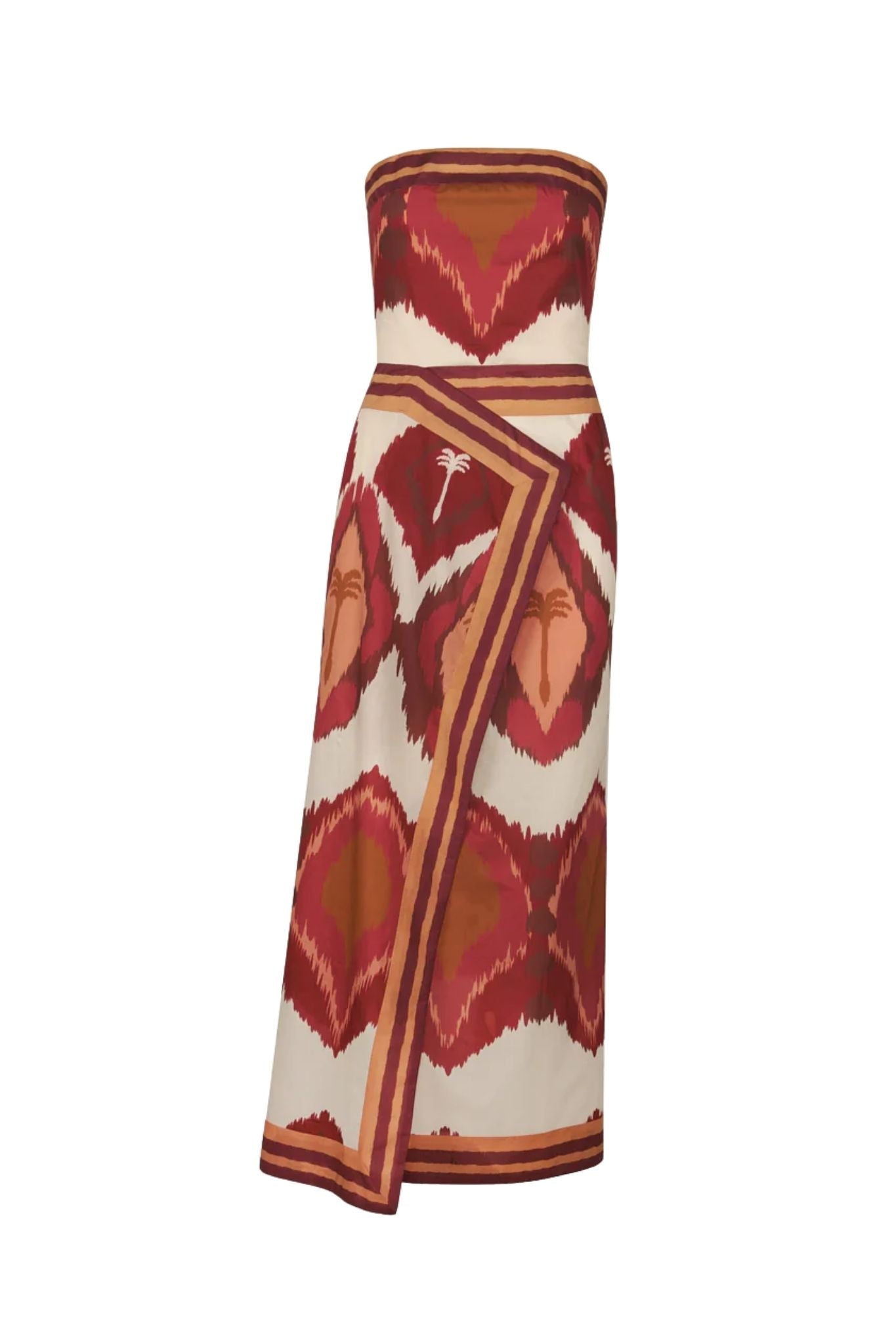Johanna Ortiz Ecru/wine Anciente Peru Ankle Dress - Vermillion