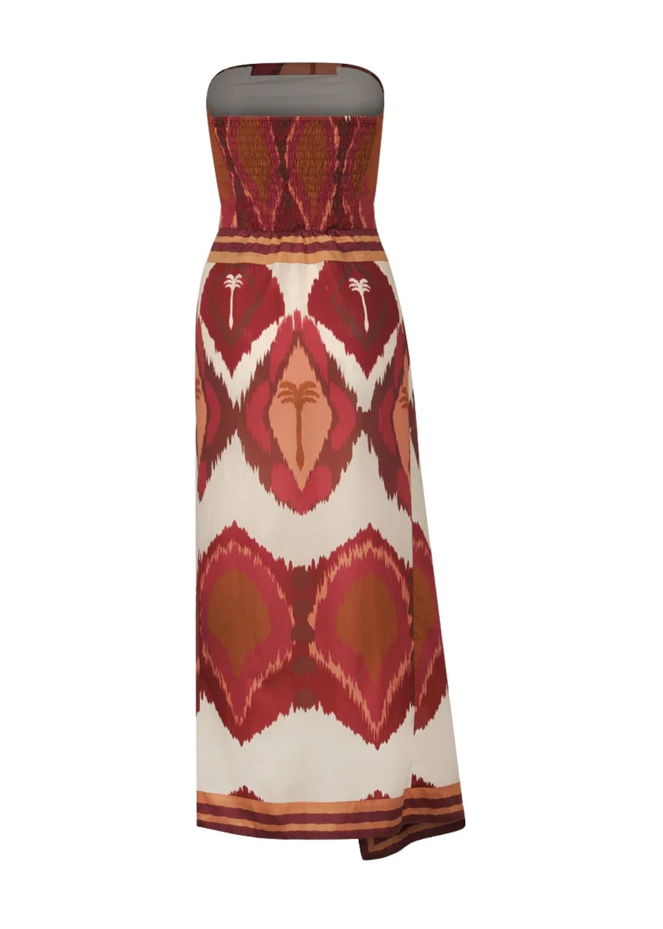 Johanna Ortiz Ecru/wine Anciente Peru Ankle Dress - Vermillion