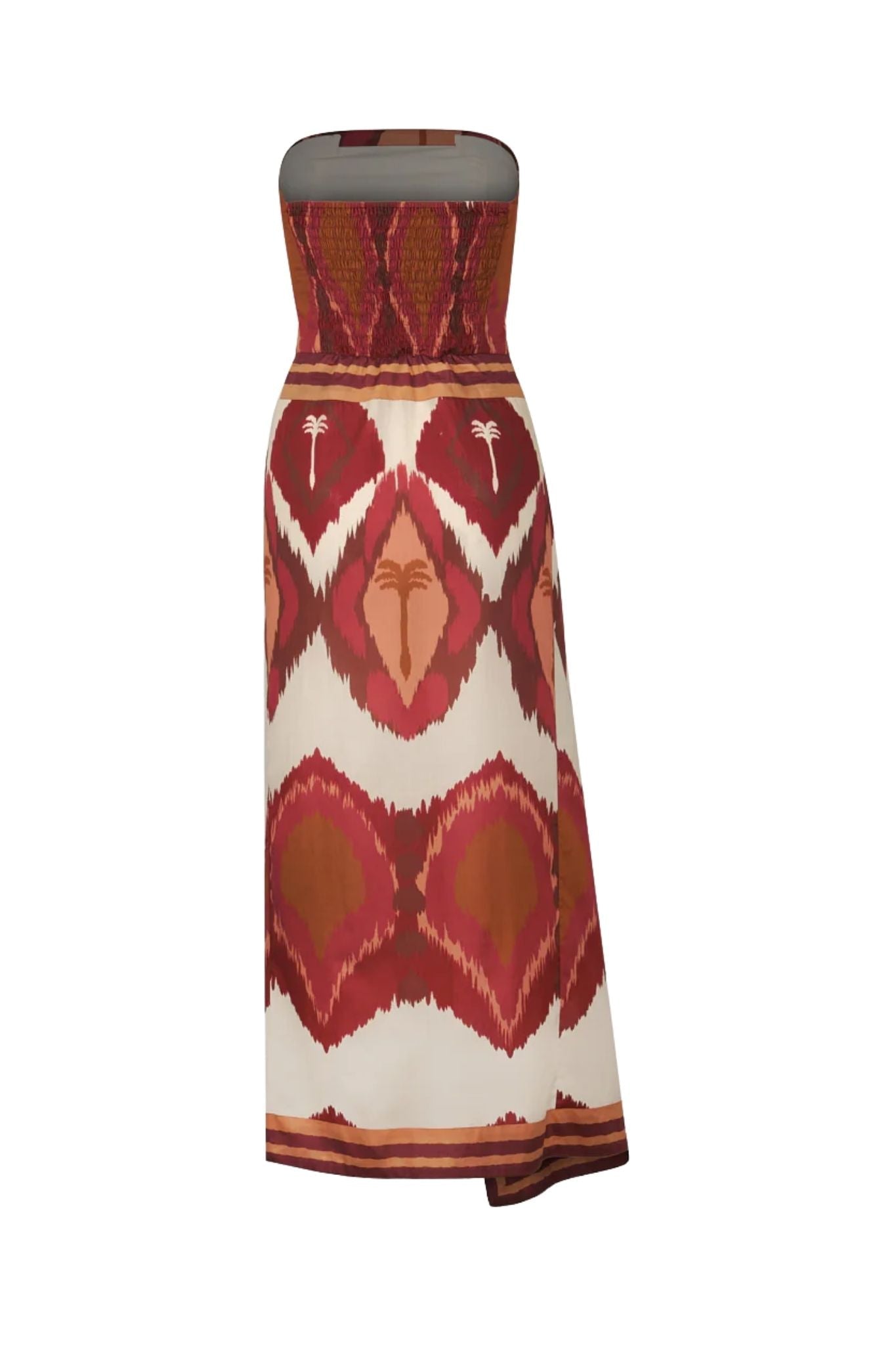 Johanna Ortiz Ecru/wine Anciente Peru Ankle Dress - Vermillion