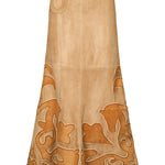 Johanna Ortiz Leather Trade Winds Midi Skirt - Vermillion
