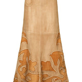 Johanna Ortiz Leather Trade Winds Midi Skirt - Vermillion