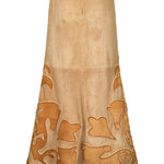 Johanna Ortiz Leather Trade Winds Midi Skirt - Vermillion