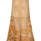 Johanna Ortiz Leather Trade Winds Midi Skirt - Vermillion