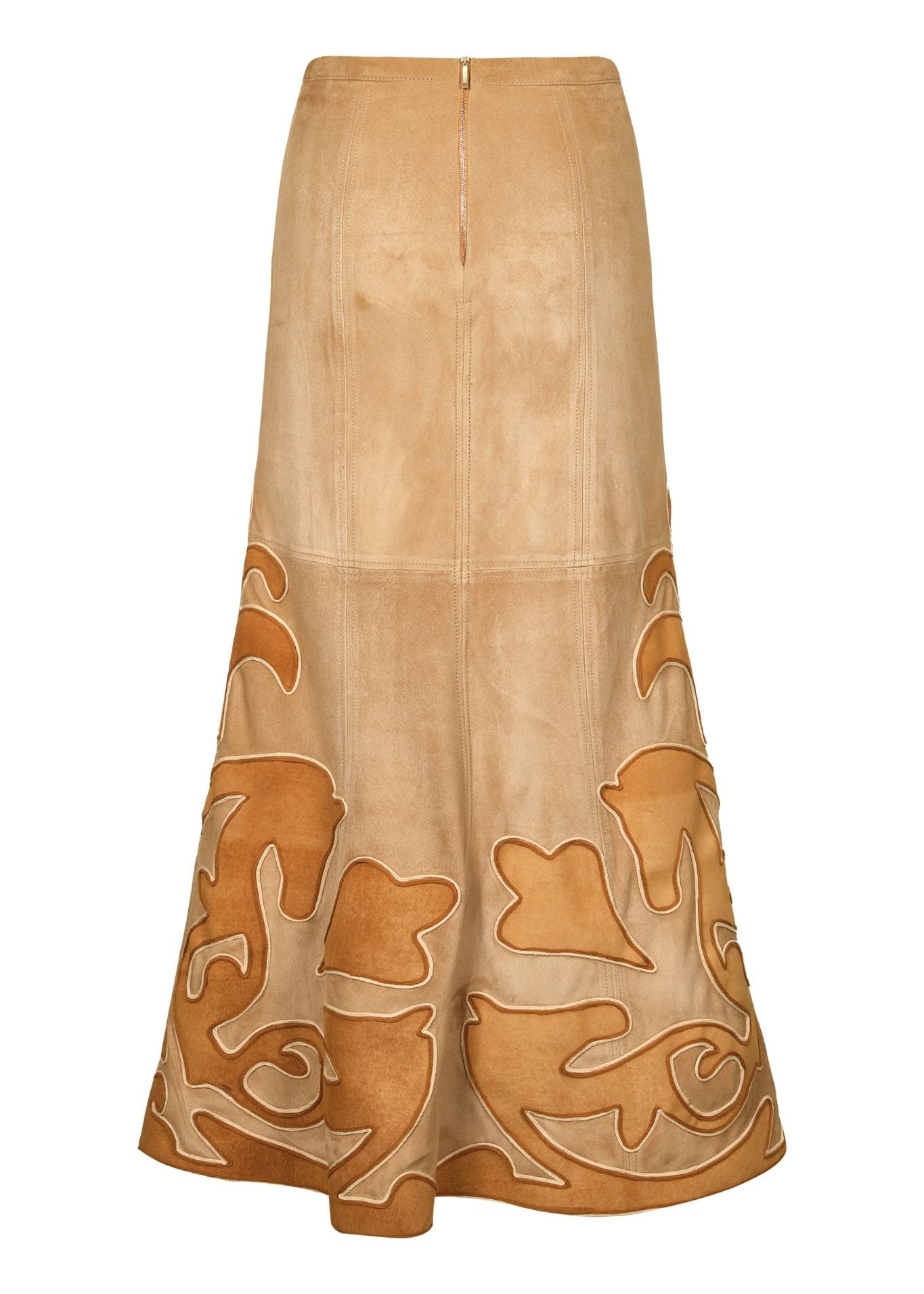 Johanna Ortiz Leather Trade Winds Midi Skirt - Vermillion