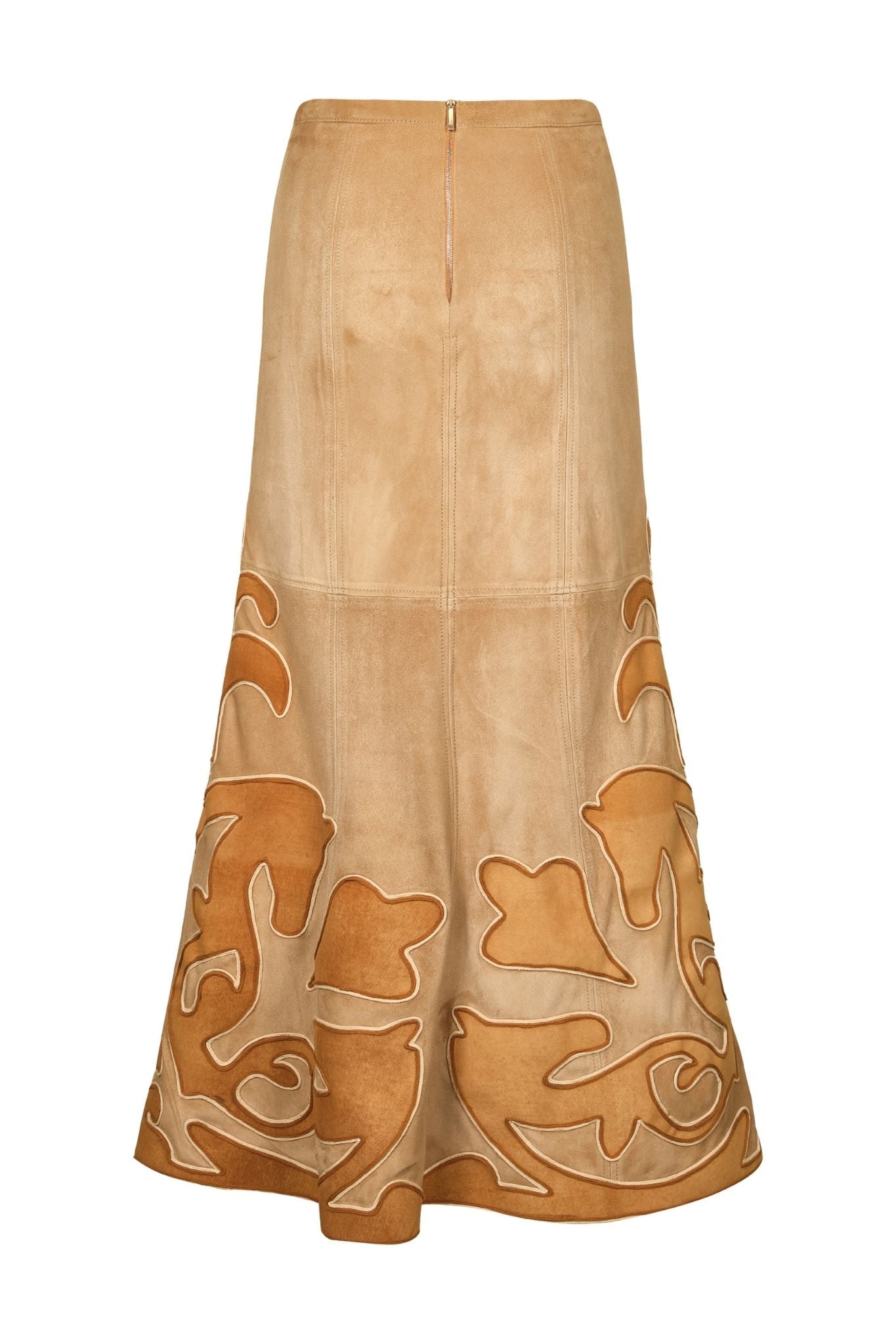 Johanna Ortiz Leather Trade Winds Midi Skirt - Vermillion