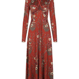 Johanna Ortiz Marsala Festive Performance Ankle Dress - Vermillion