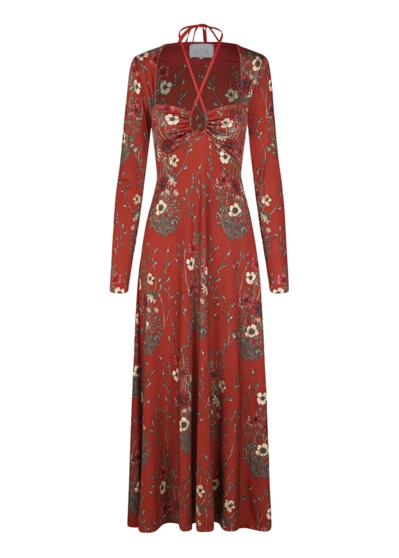 Johanna Ortiz Marsala Festive Performance Ankle Dress - Vermillion