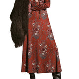 Johanna Ortiz Marsala Festive Performance Ankle Dress - Vermillion