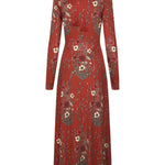 Johanna Ortiz Marsala Festive Performance Ankle Dress - Vermillion