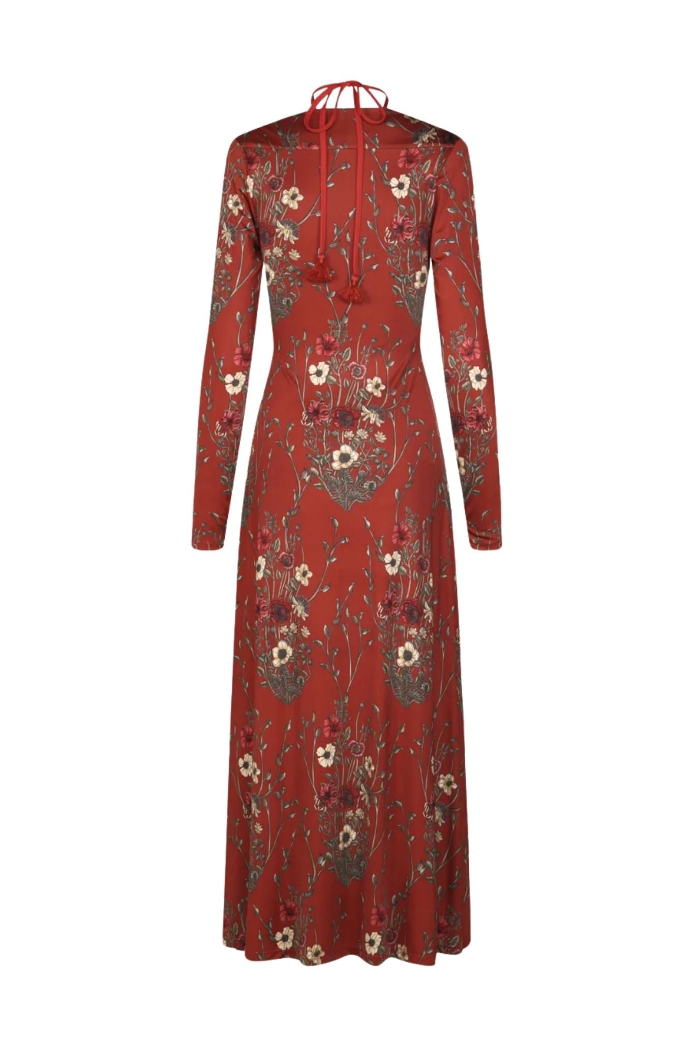 Johanna Ortiz Marsala Festive Performance Ankle Dress - Vermillion