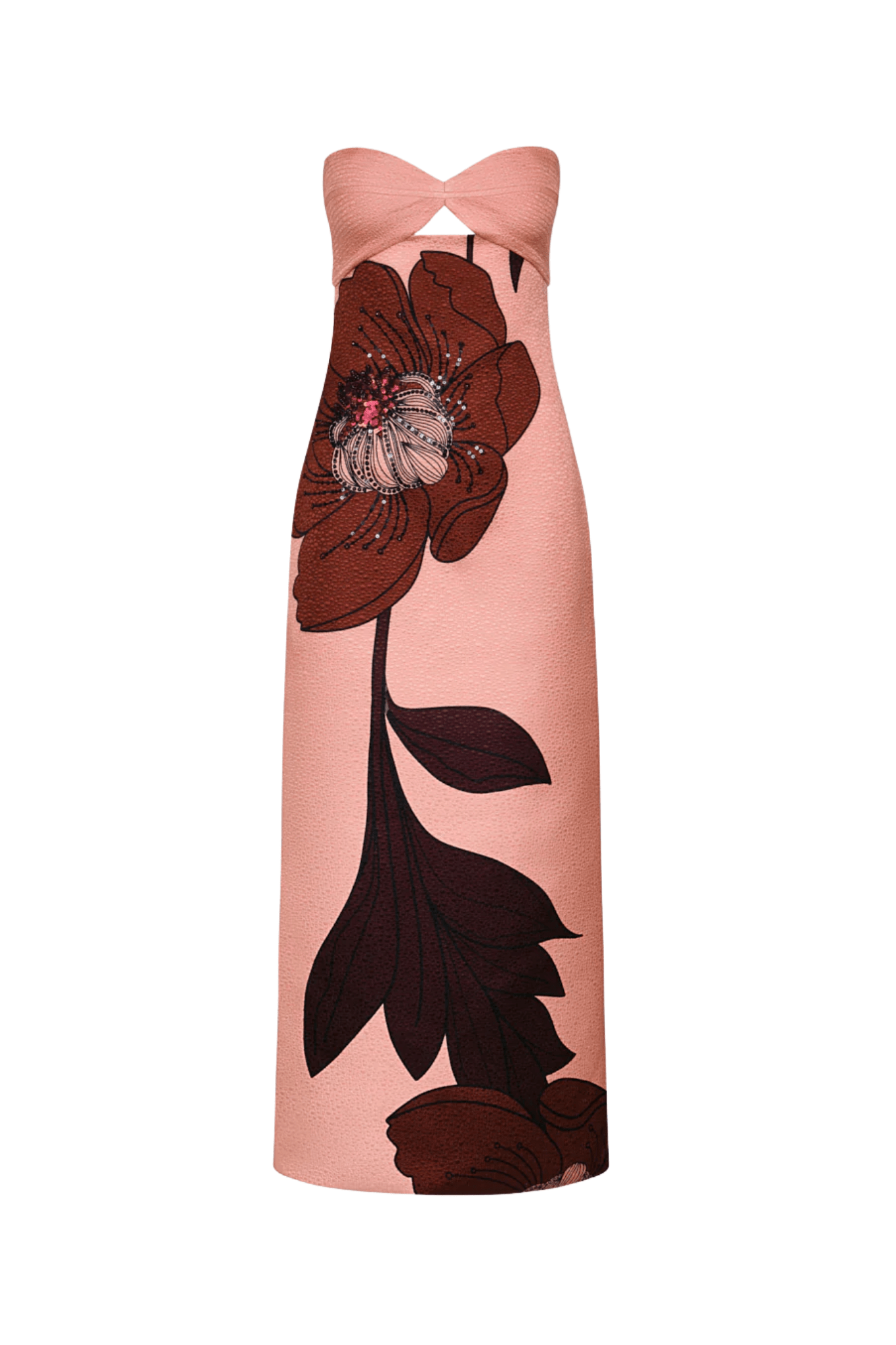 Johanna Ortiz Rose Powerful Stitches Ankle Dress - Vermillion