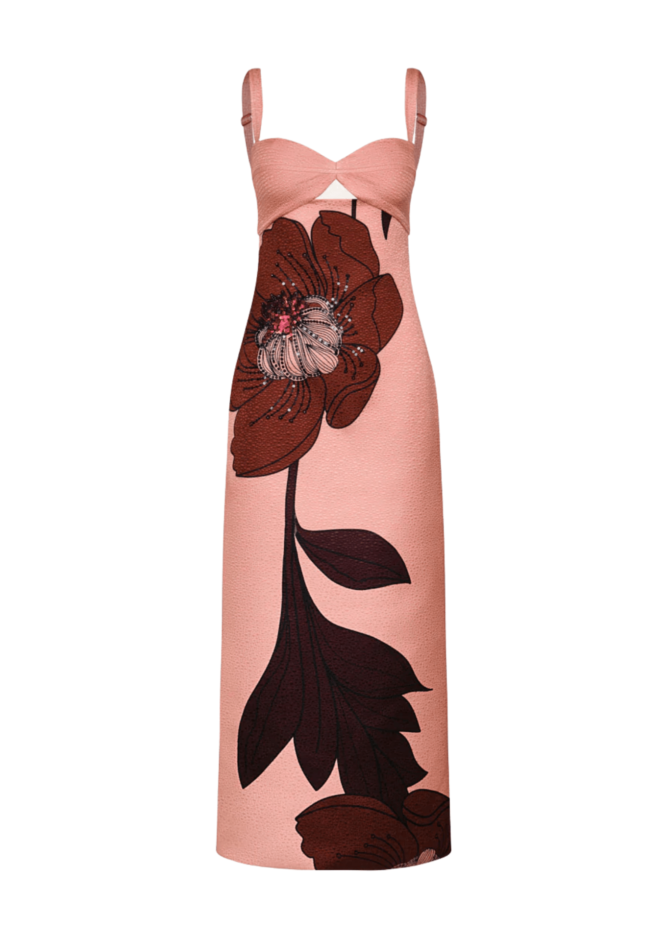 Johanna Ortiz Rose Powerful Stitches Ankle Dress - Vermillion