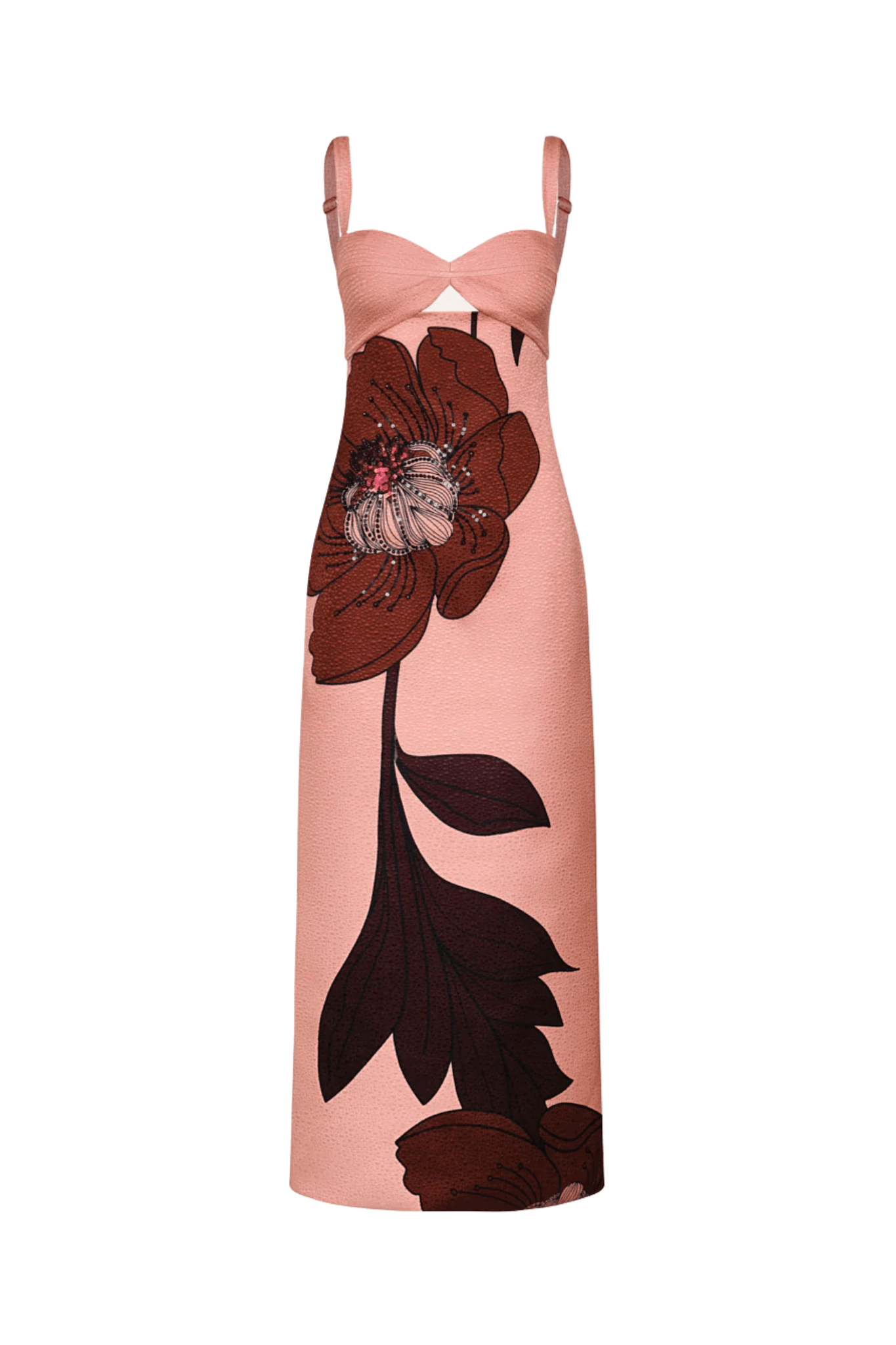 Johanna Ortiz Rose Powerful Stitches Ankle Dress - Vermillion