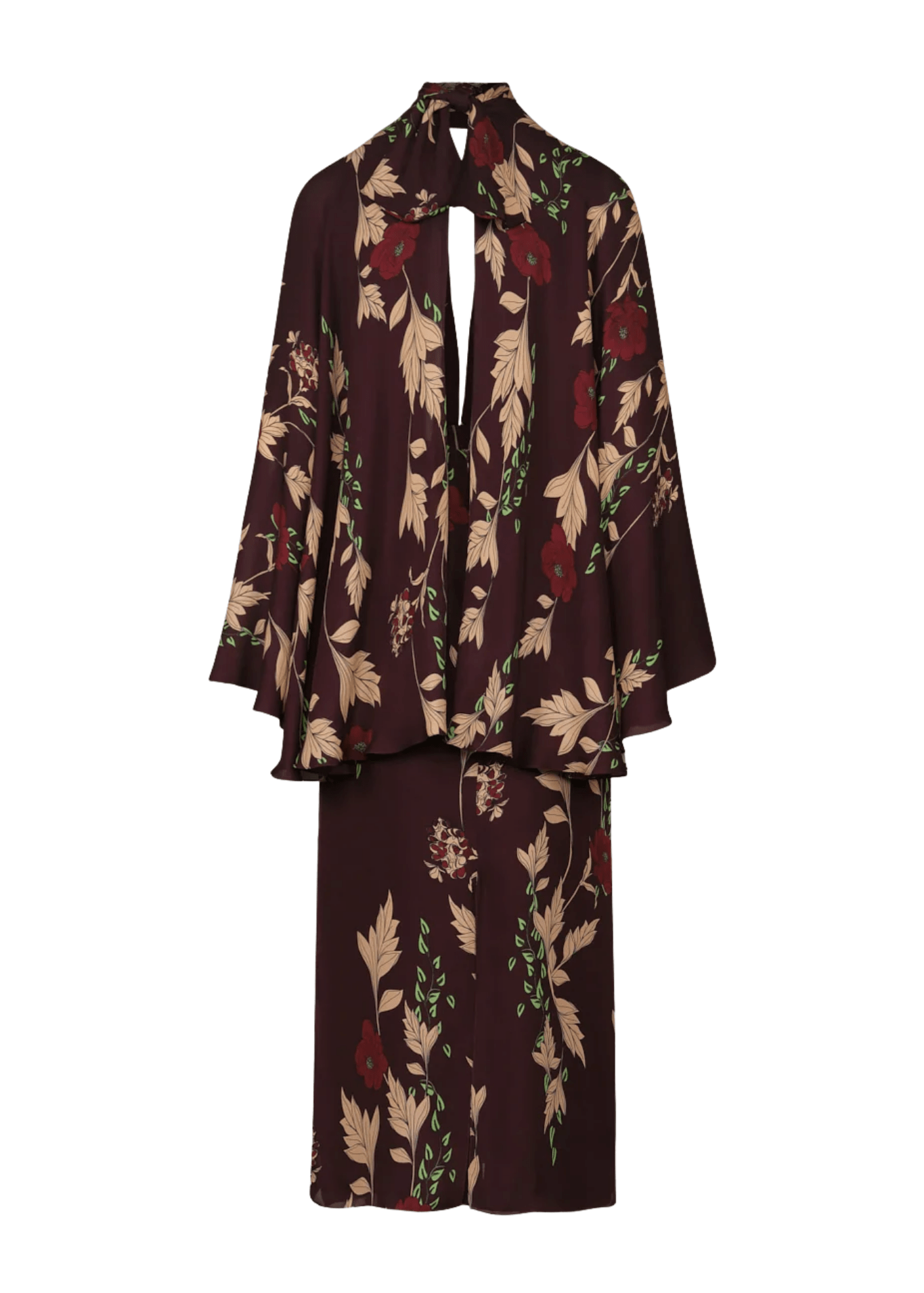 Johanna Ortiz Wine Parajes Lejanos Ankle Dress - Vermillion