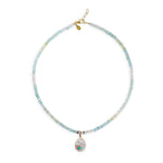 Joie DeGiovanni Gemburst Diamond Aquamarine Necklace - Vermillion