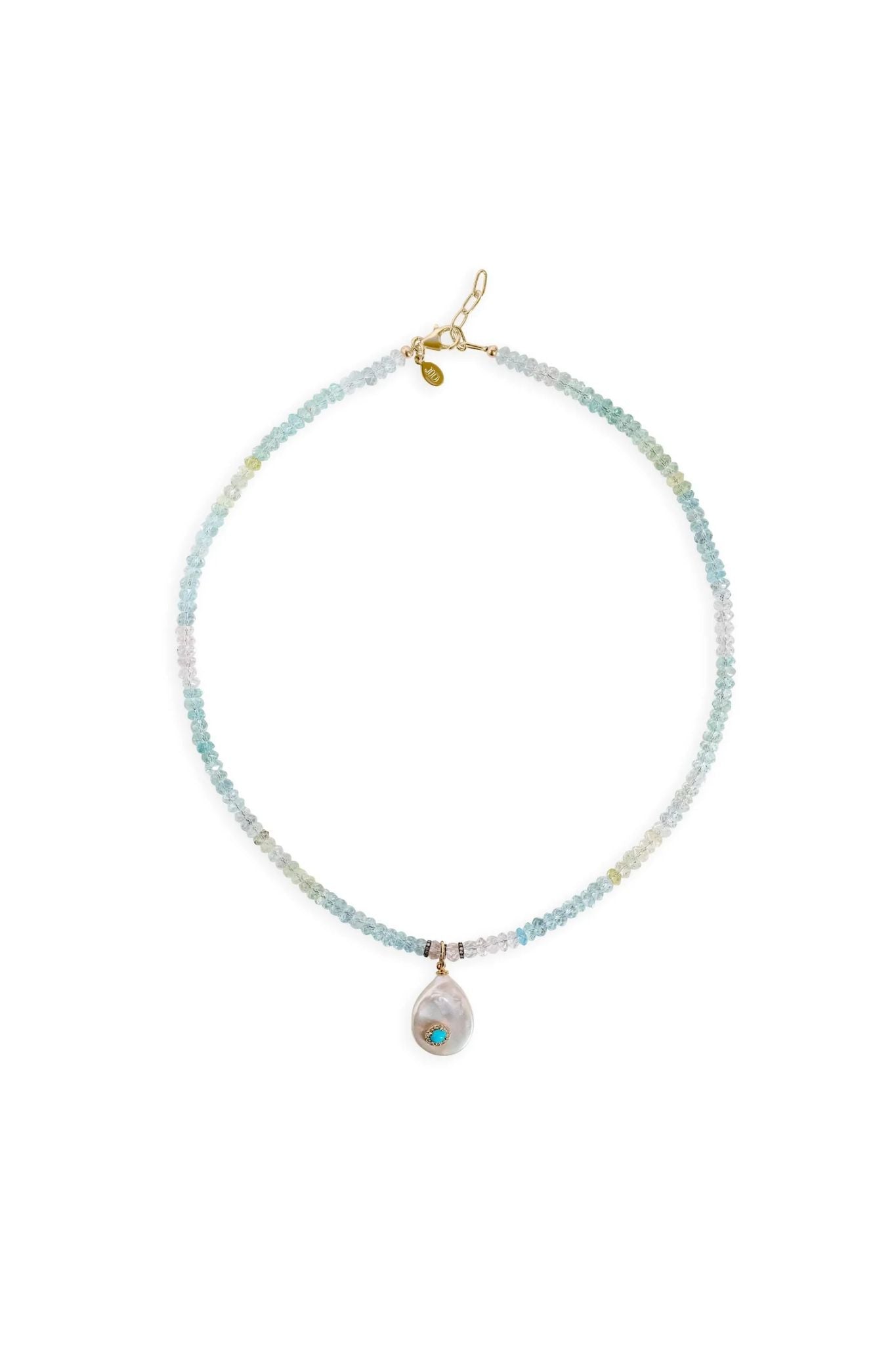 Joie DeGiovanni Gemburst Diamond Aquamarine Necklace - Vermillion