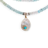 Joie DeGiovanni Gemburst Diamond Aquamarine Necklace - Vermillion