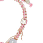 Joie DiGiovanni Angel Barbie Pearl Rose Gold Lucky Charm Silk Rocker Bracelet - Vermillion