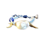 Joie DiGiovanni Blue Sky Angel Baroque Pearl Lapis Gold Rocker Silk Bracelet - Vermillion