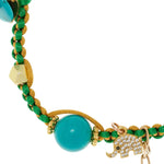 Joie DiGiovanni Green elephant turquoise silk rocker bracelet - Vermillion