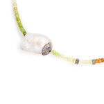 Joie DiGIovanni Green Grossolar Ombre Garnet Diamond Baroque Pearl Necklace - Vermillion