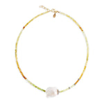 Joie DiGIovanni Green Grossolar Ombre Garnet Diamond Baroque Pearl Necklace - Vermillion