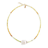 Joie DiGIovanni Green Grossolar Ombre Garnet Diamond Baroque Pearl Necklace - Vermillion