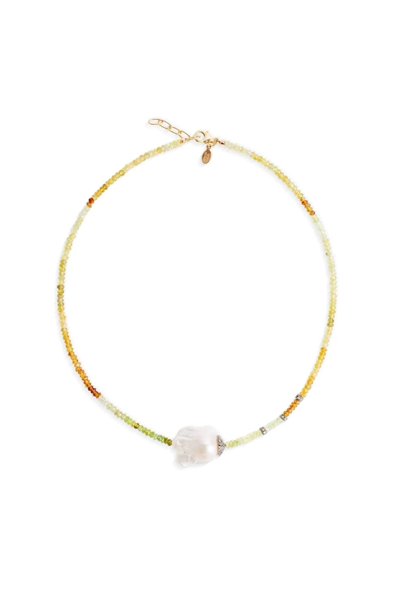 Joie DiGIovanni Green Grossolar Ombre Garnet Diamond Baroque Pearl Necklace - Vermillion
