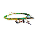 Joie DiGiovanni Green with Envy Lucky Charm Silk Rocker Choker - Vermillion