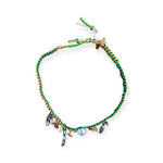 Joie DiGiovanni Green with Envy Lucky Charm Silk Rocker Choker - Vermillion