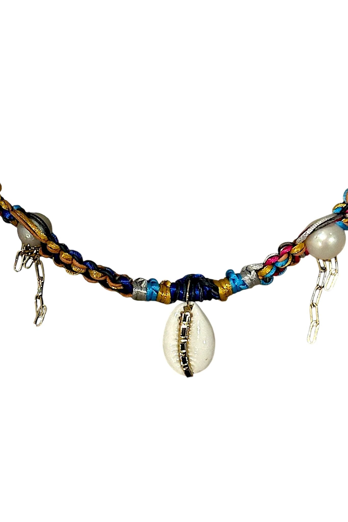 Joie DiGiovanni Royal Blue Sapphire Cowrie Shell Rocker Choker - Vermillion