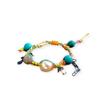 Joie DiGiovanni Trippin Turquoise Baroque Pearl Silk Bracelet - Vermillion