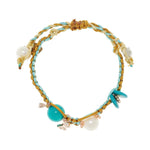 Joie DiGiovanni Turquoise Sunrise Rose Gold Butterfly Silk Rocker Bracelet - Vermillion