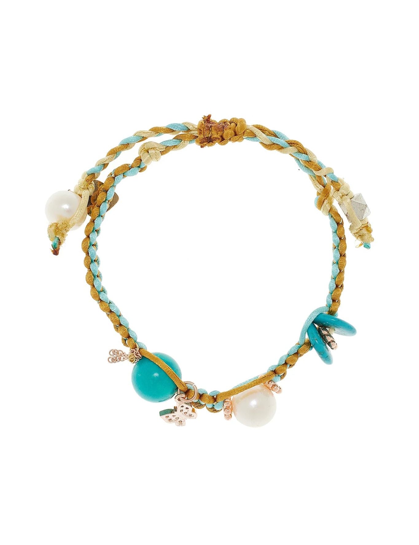 Joie DiGiovanni Turquoise Sunrise Rose Gold Butterfly Silk Rocker Bracelet - Vermillion