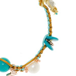 Joie DiGiovanni Turquoise Sunrise Rose Gold Butterfly Silk Rocker Bracelet - Vermillion