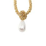 Julietta Pearl Drop Linea Necklace - Vermillion