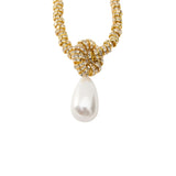 Julietta Pearl Drop Linea Necklace - Vermillion