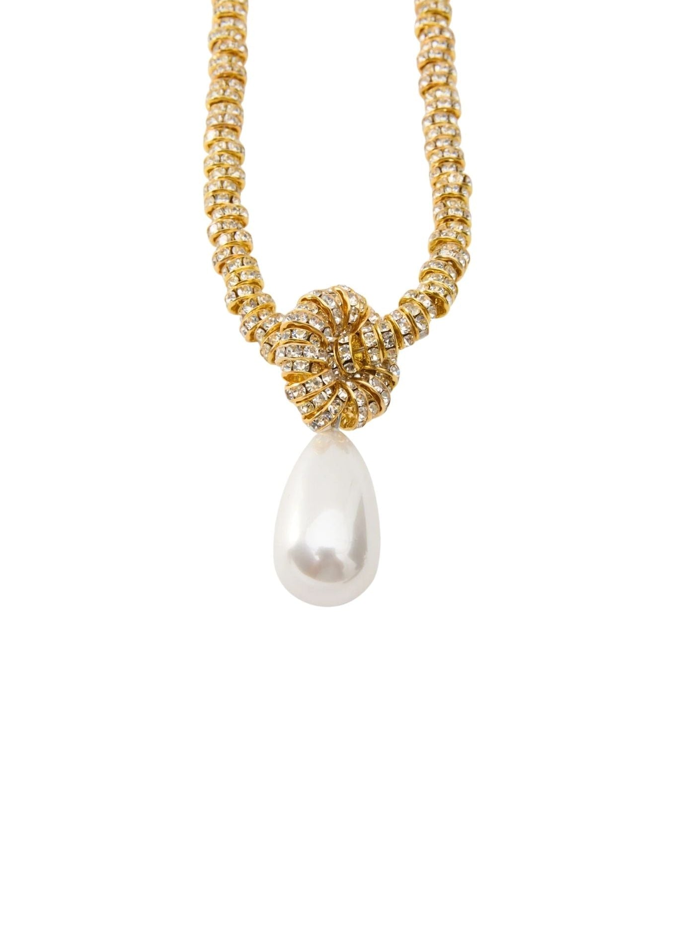 Julietta Pearl Drop Linea Necklace - Vermillion