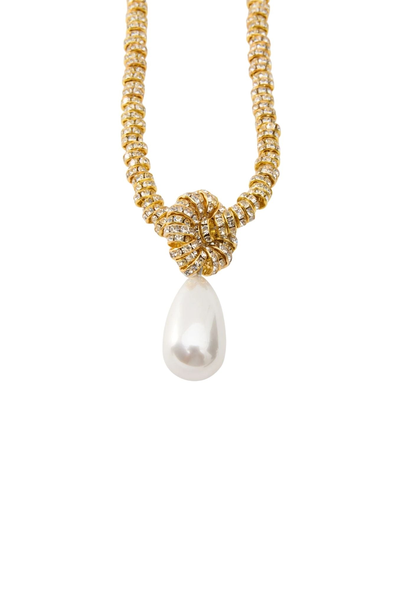Julietta Pearl Drop Linea Necklace - Vermillion
