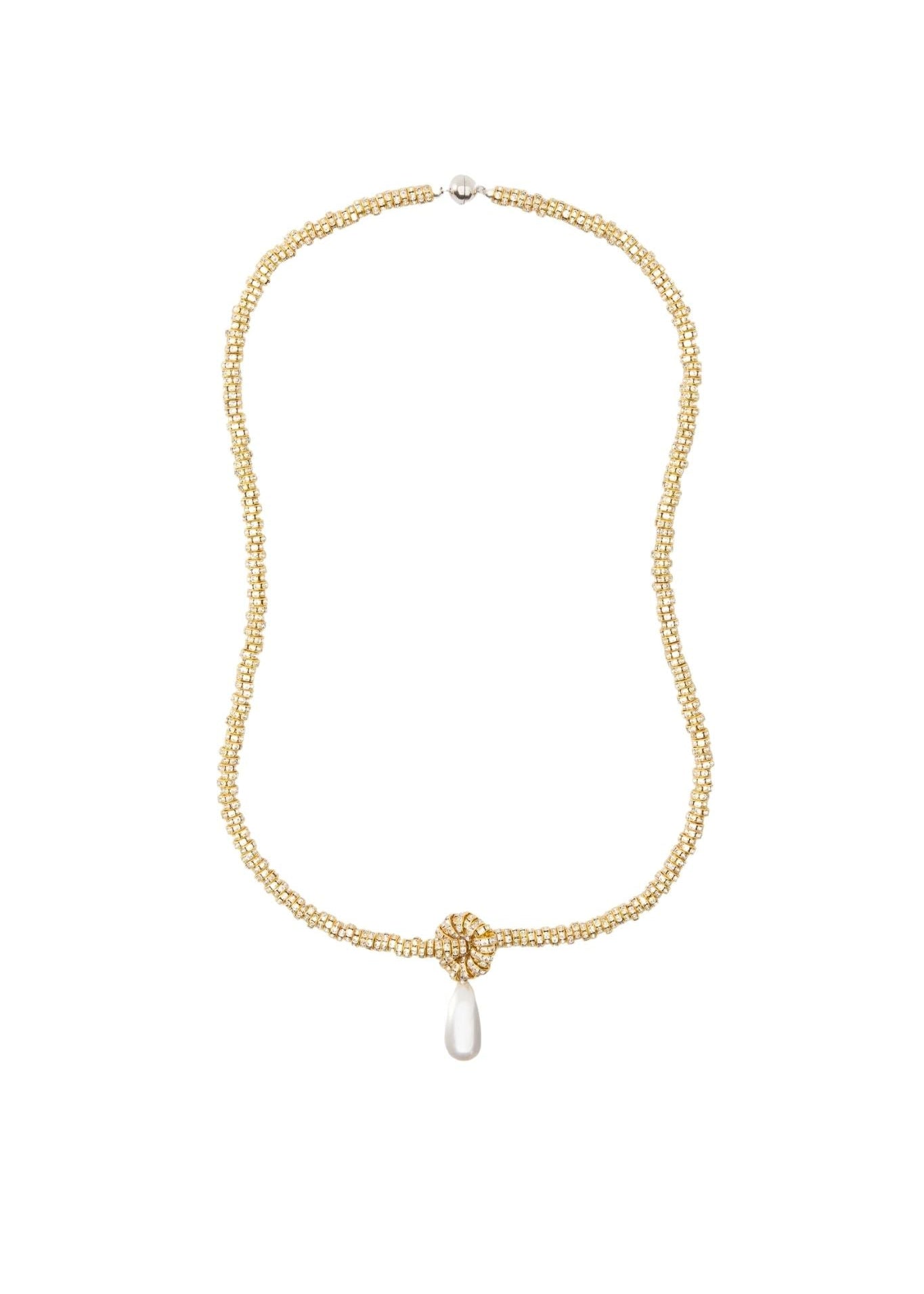 Julietta Pearl Drop Linea Necklace - Vermillion