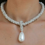 Julietta Pearl Drop Necklace - Vermillion